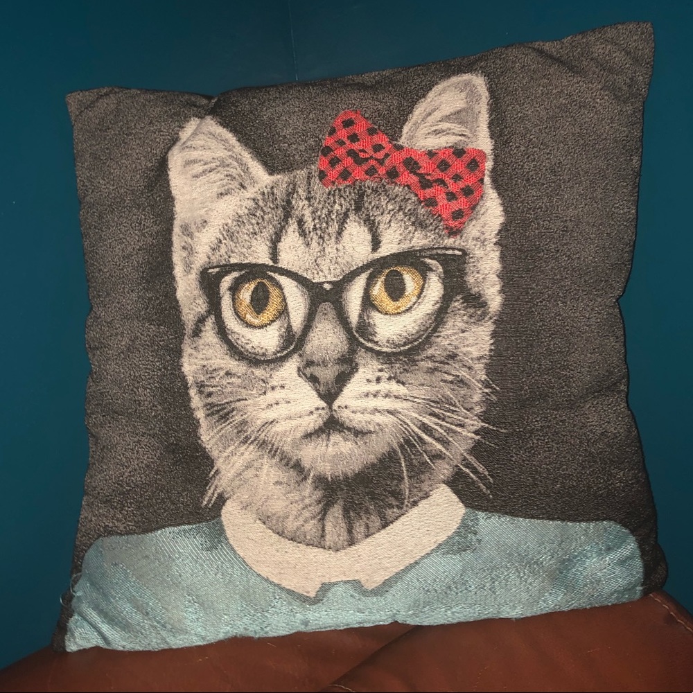 Cat throw pillow